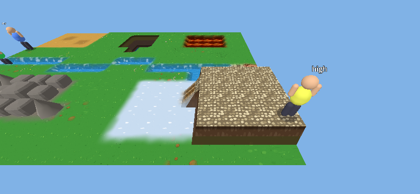 A plateau corner in the showcase area — the ramp and the cliff face