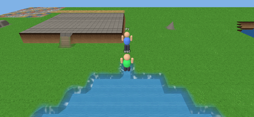 Wading in the pond